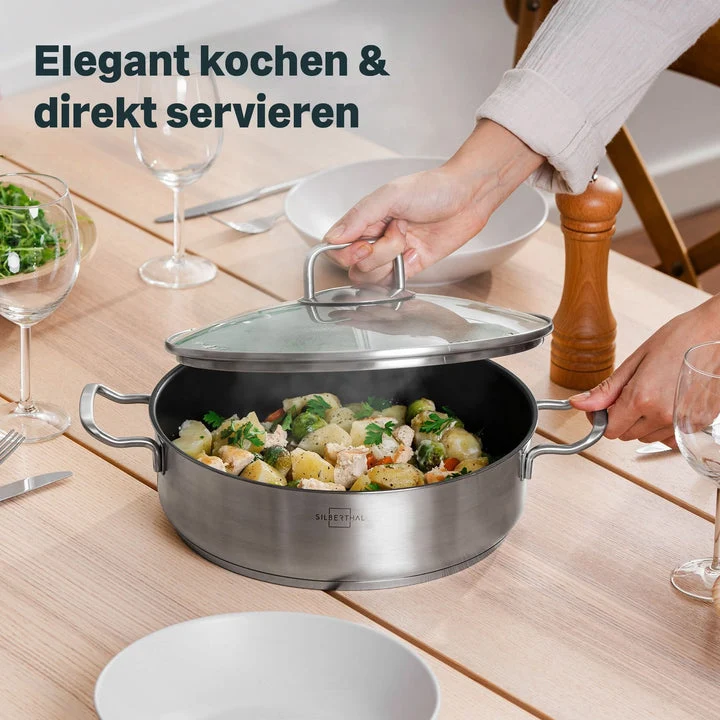 B-Ware Silberthal Servierpfanne Bratpfanne Deckel Pfanne vielseitig Induktion 28cm812