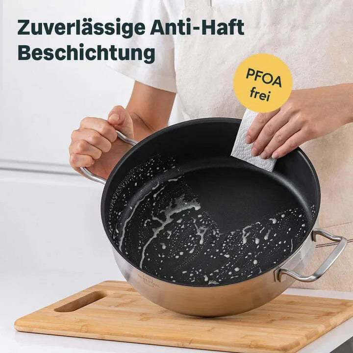 B-Ware Silberthal Servierpfanne Bratpfanne Deckel Pfanne vielseitig Induktion 28cm812
