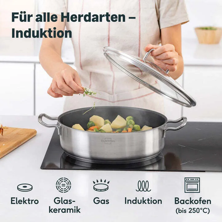 B-Ware Silberthal Servierpfanne Bratpfanne Deckel Pfanne vielseitig Induktion 28cm812