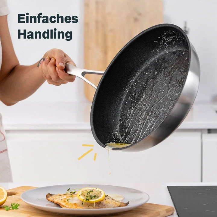 B-Ware SILBERTHAL Bratpfanne Pfanne Edelstahl Pfanne Kochen Braten Küche 28 cm