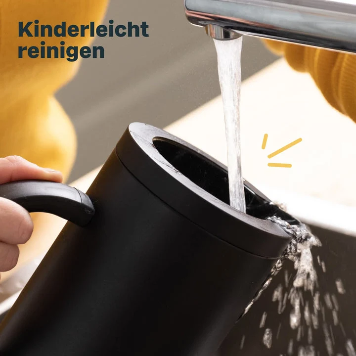 B-Ware SILBERTHAL Thermoskanne Kaffeekanne Isolierkanne Glaseinsatz Edelstahl 1L