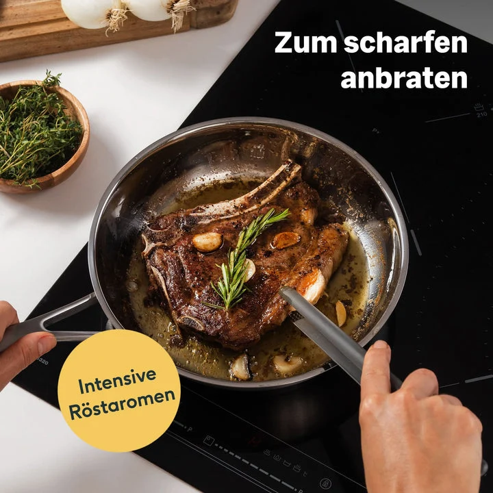 B-Ware SILBERTHAL Bratpfanne Edelstahlpfanne Pfanne unbeschichtet ohne Deckel 24cm483