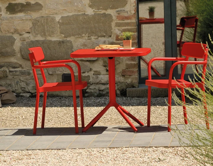 B-Ware Emu Tisch Beistelltisch Gartentisch Grace Aluminium Scharlachrot SIEHE TEXT/FOTO