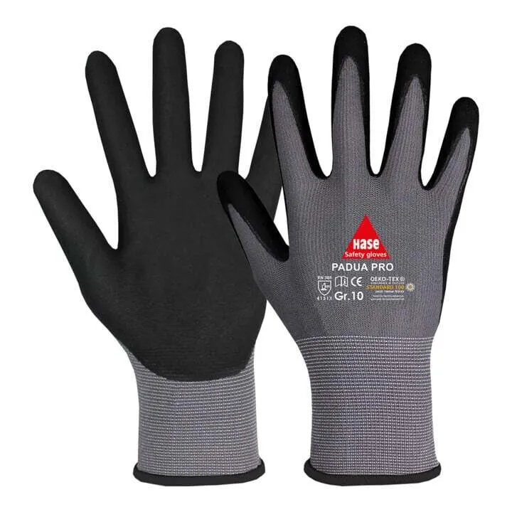 B-Ware Hase Sicherheitshandschuhe Montagehandschuhe Arbeitshandschuhe Nitril Größe 7