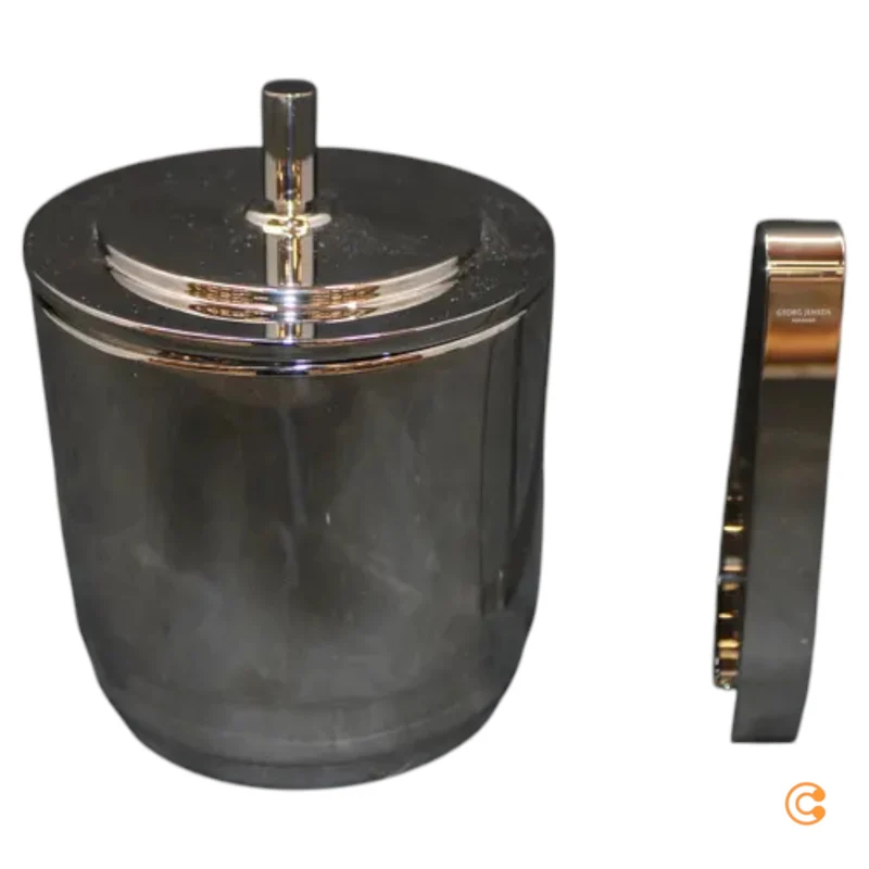Georg Jensen Manhattan Eimer Eiswürfelbehälter Eiseimer Zange SIEHE TEXT/FOTO