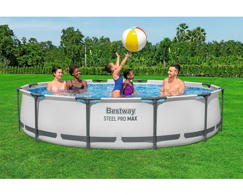 B-Ware Bestway Aufstellpool Framepool rund Ø366x76cm mit Filteranlage und Abdeckplane