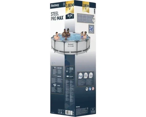 B-Ware Bestway Aufstellpool Framepool rund Ø366x76cm mit Filteranlage und Abdeckplane