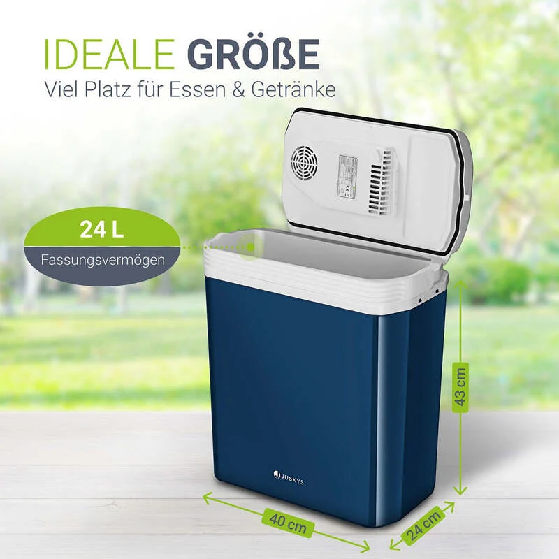 B-Ware Kühlbox Nordpol Elektrische Kühlbox blau 24 L mit 12V 230V Anschluss unterwegs