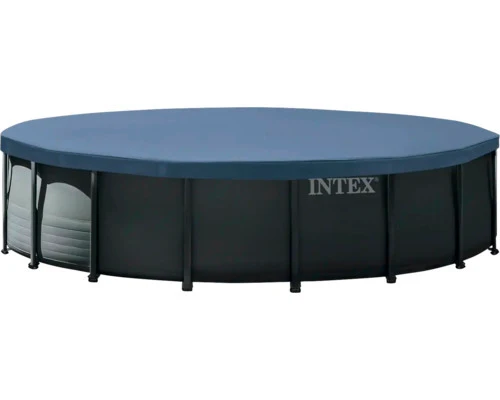 B-Ware Intex Aufstellpool Framepool Ø 549 cm anthrazit Poolset mit Filteranlage Leiter