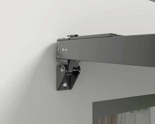 B-Ware Pergola Stoffdach anthrazit Gestell RAL 9011 graphit Motor LED Remote 394x394 cm