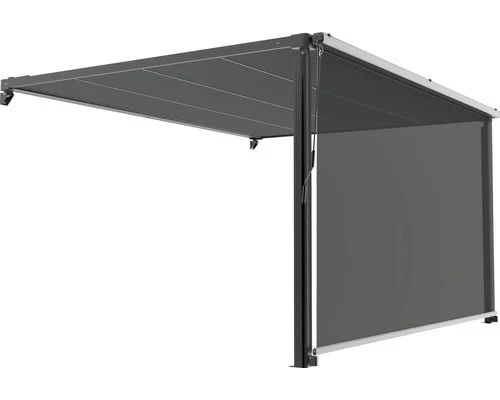 B-Ware Senkrechtmarkise Vertikalmarkise Sonnenschutz graphitschwarz 294 x 394 cm438