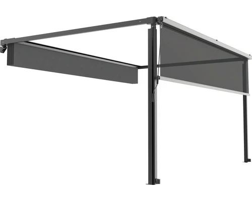 B-Ware Senkrechtmarkise Vertikalmarkise Sonnenschutz graphitschwarz 294 x 394 cm438