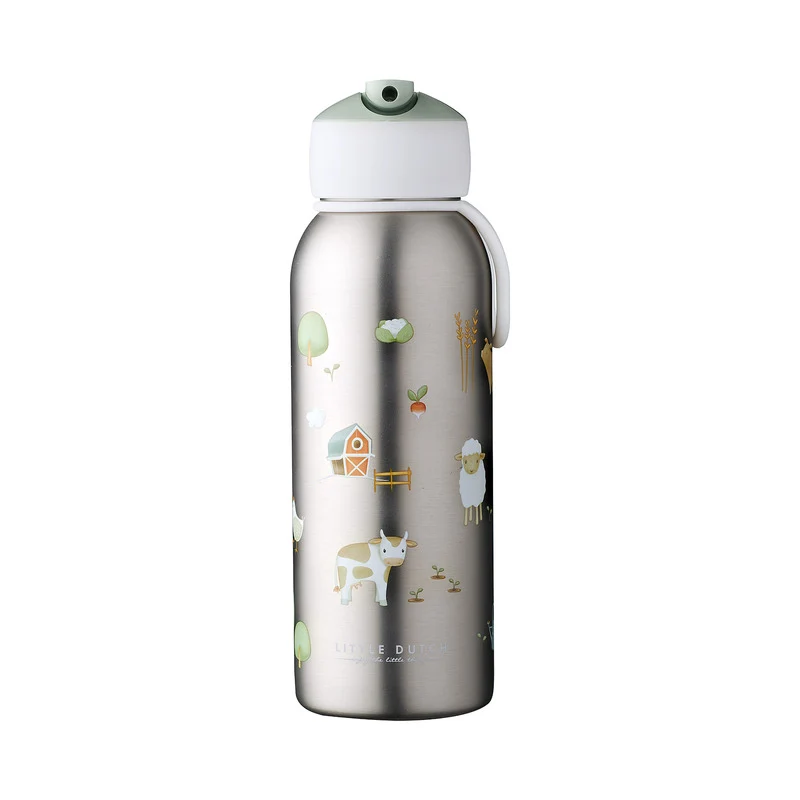 B-Ware Mepal Thermoflasche Campus Little Farm Flip-Up BPA-frei für kalt und heiß 350ml