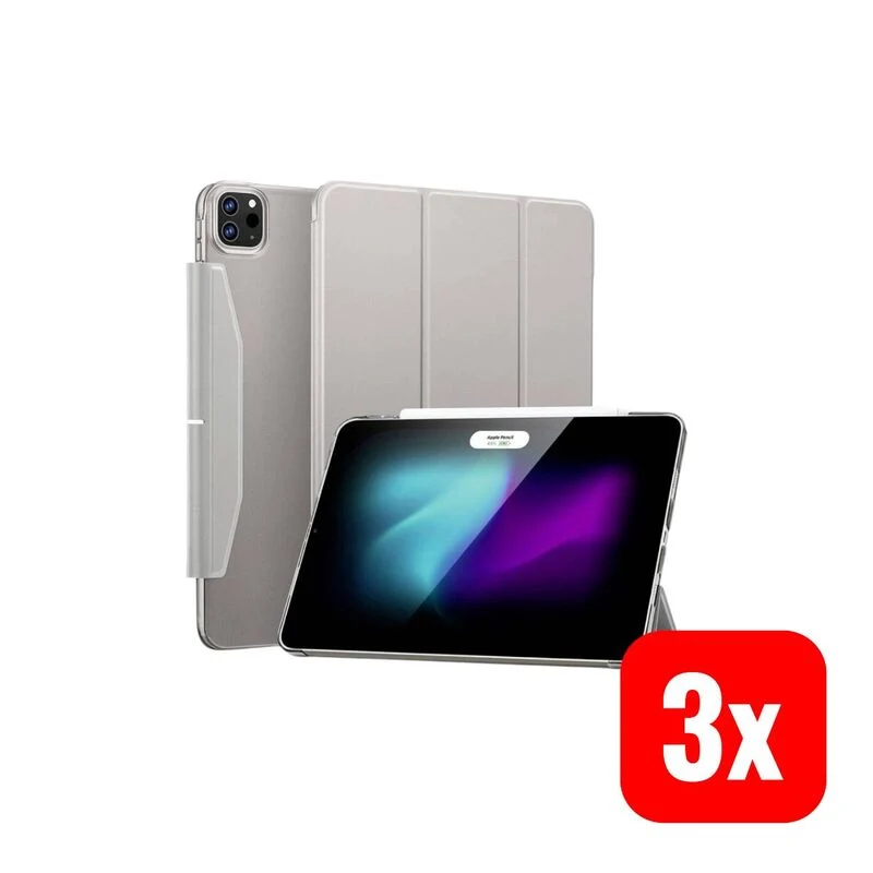 B-Ware ESR iPad Cover Tasche Book Cover Grau Transparent für Apple iPad Pro 11" M4 2024