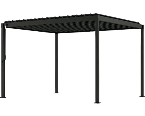 Mirador Pergola Gartenpavillon Stahl-Pergola anthrazit 300x400cm Lamellendach