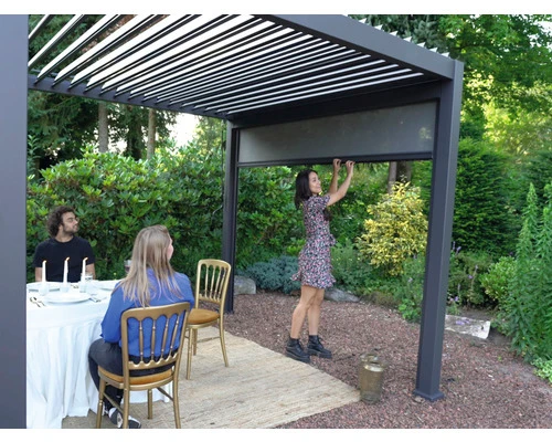 B-Ware Pergola Set 3x3 Mirador Classic Lamellendach Anthrazit freistehend 9 m²
