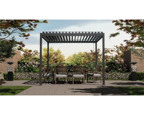 Weide Classic Pergola Aluminium freistehend 3 x 3,6 M Lamellendach anthrazit