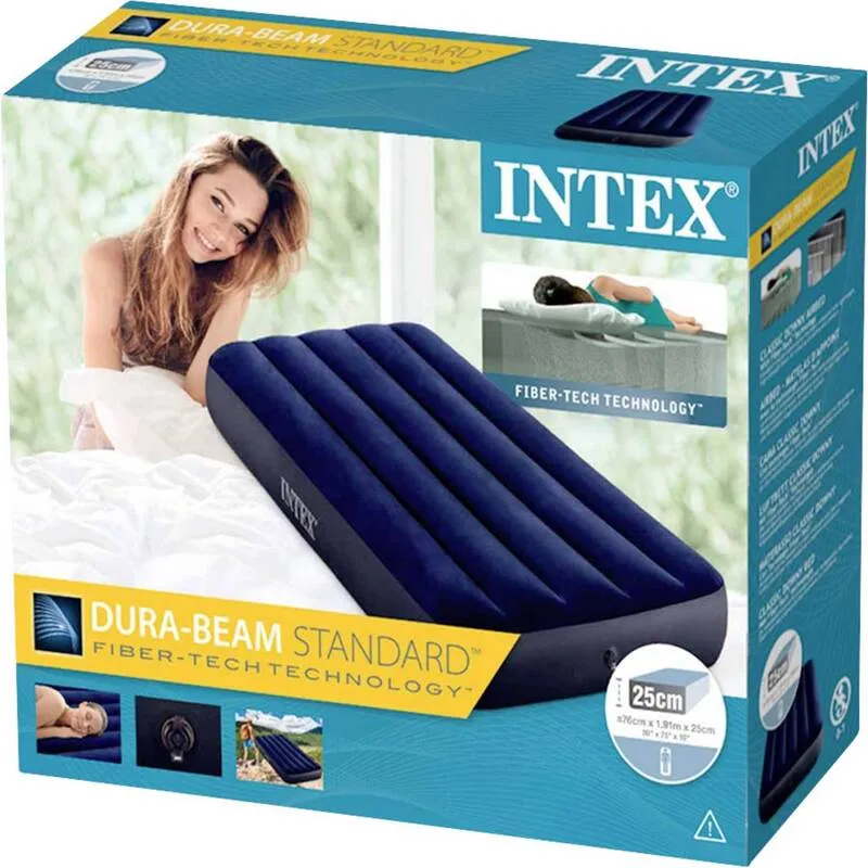 B-Ware Intex DuraBeam Classic Cot-Size Luftbett 191x76x25 cm für Camping und Gäste