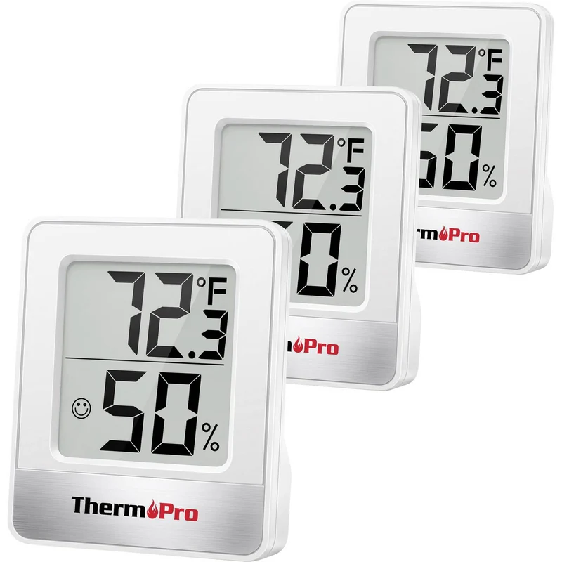 B-Ware ThermPro Thermo-/Hygrometer Digitales Thermometer Hygrometer Weiß LCD Display