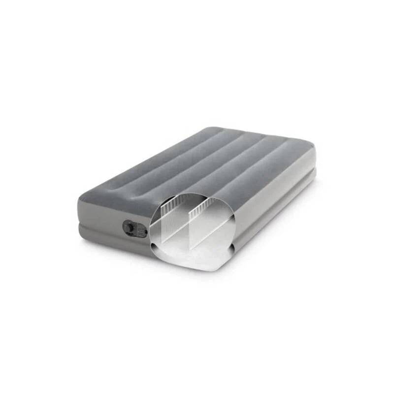 B-Ware Intex 64112 Einzelmatratze mit USB-Fastfill-Pumpe Farbe Grau 99 x 191 x 30 cm