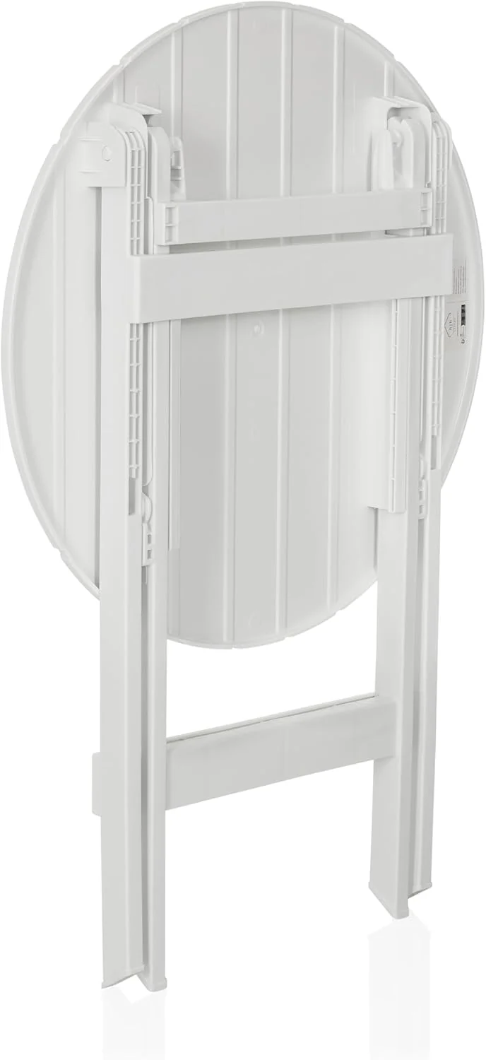 B-Ware hjh LIVING Outdoor Klapptisch Terrassentisch TRAVANO T Ø 62 cm weiß