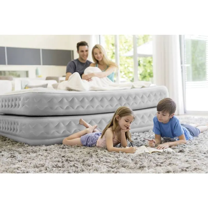 B-Ware Intex 64490ND Luftbett DuraBeam Supreme Queen mit 220V Pumpe Weiß Matratze Bett