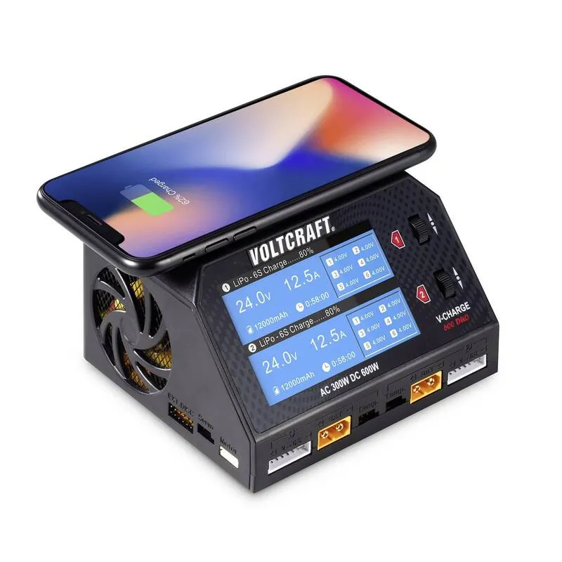B-Ware VOLTCRAFT V-Charge 600 DUO Modellbau-Ladegerät 16A LiPo LiHV LiIon LiFePO NiCd