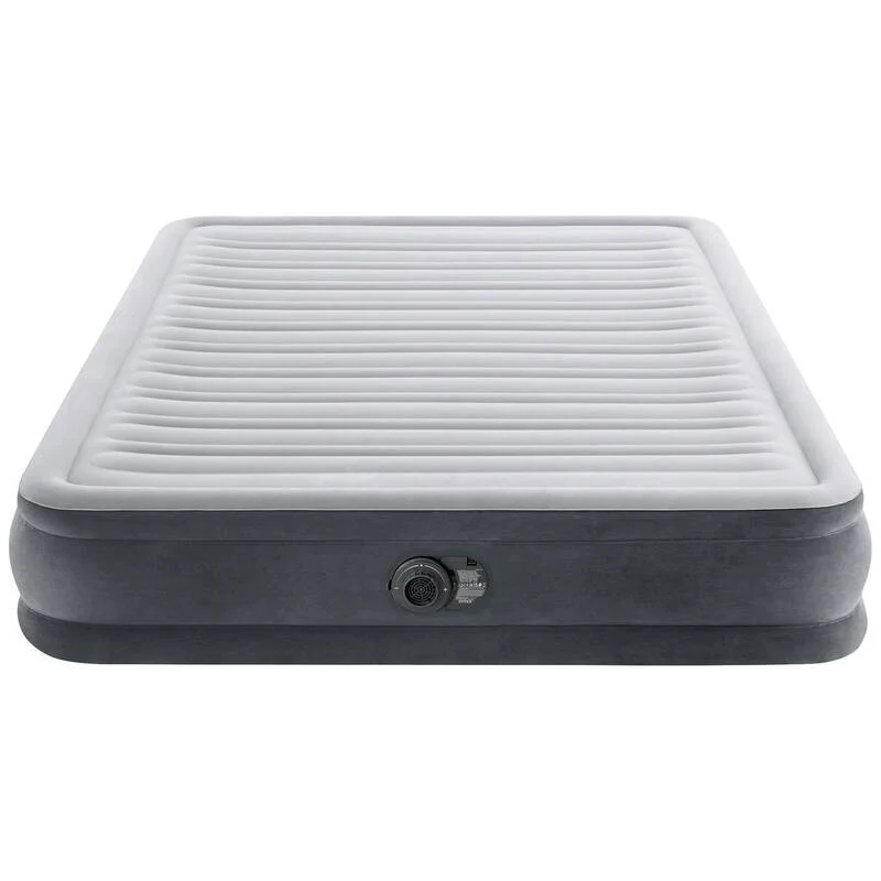 B-Ware Intex Luftbett Comfort-Plush Mid-Rise 203x152cm grau mit Elektropumpe 272kg