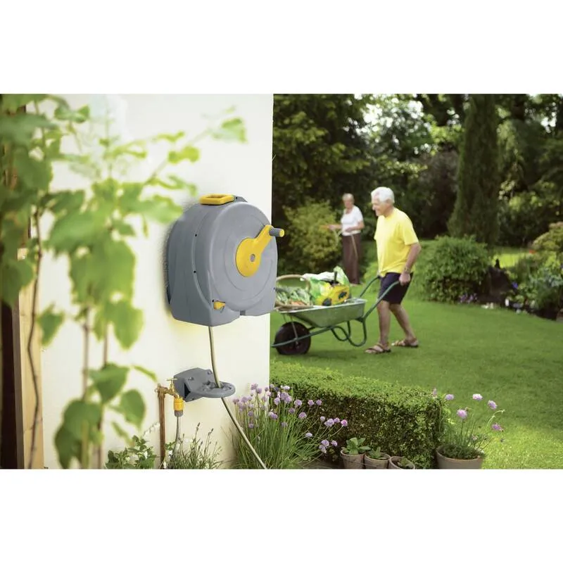 B-Ware Hozelock Gartenschlauchaufroller Fast Reel 40 m 1/2 Zoll Grau Gelb Kunststoff