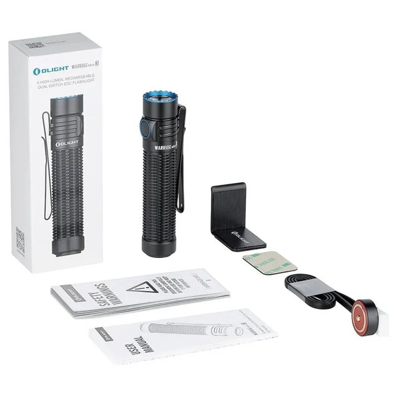 B-Ware Olight Taschenlampe Warrior Mini 3 LED schwarz akkubetrieben Aluminium EDC IPX8