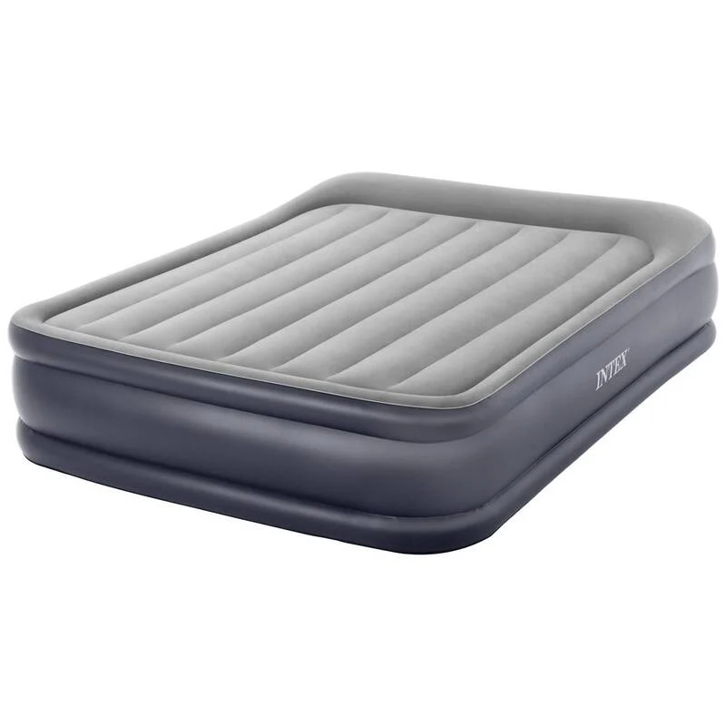 B-Ware Intex Luftbett DuraBeam PillowRestRaised 203x152cm grau 272kg Elektropumpe