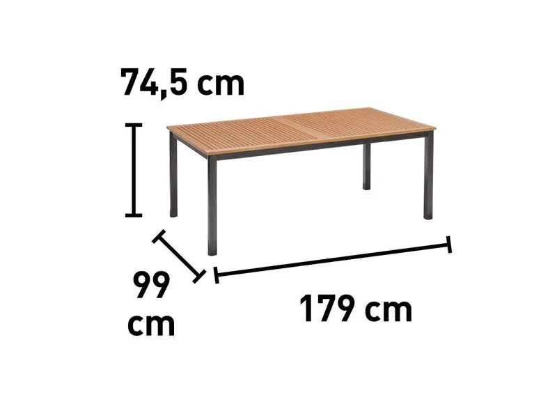 D-Ware Gartentisch Terrassentisch Ausziehbar FSC-Holz Braun 180-240cm x 100cm
