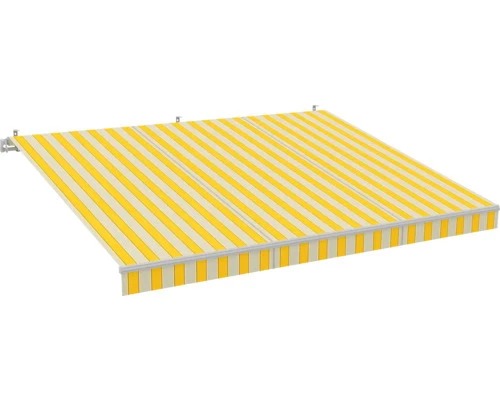 B-Ware Gelenkarmmarkise Sonnenschutz Markise 5x3 Stoff gelb/grau Lotuseffekt RAL 9006