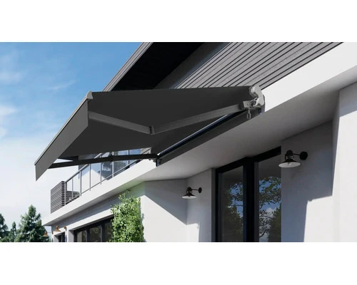 B-Ware SunStyle Gelenkarmmarkise Markise Sonnenschutz 4x3m Stoff Uni grau