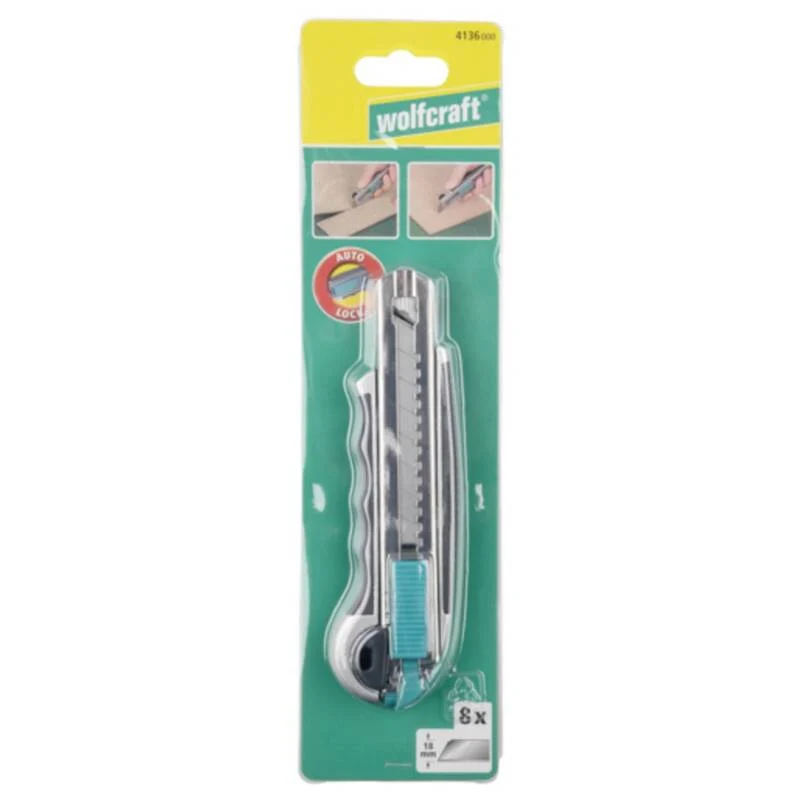 B-Ware Wolfcraft Cuttermesser Profi-Abbrechklingen-Messer 18mm Softgrip 8 Klingen 1 St.