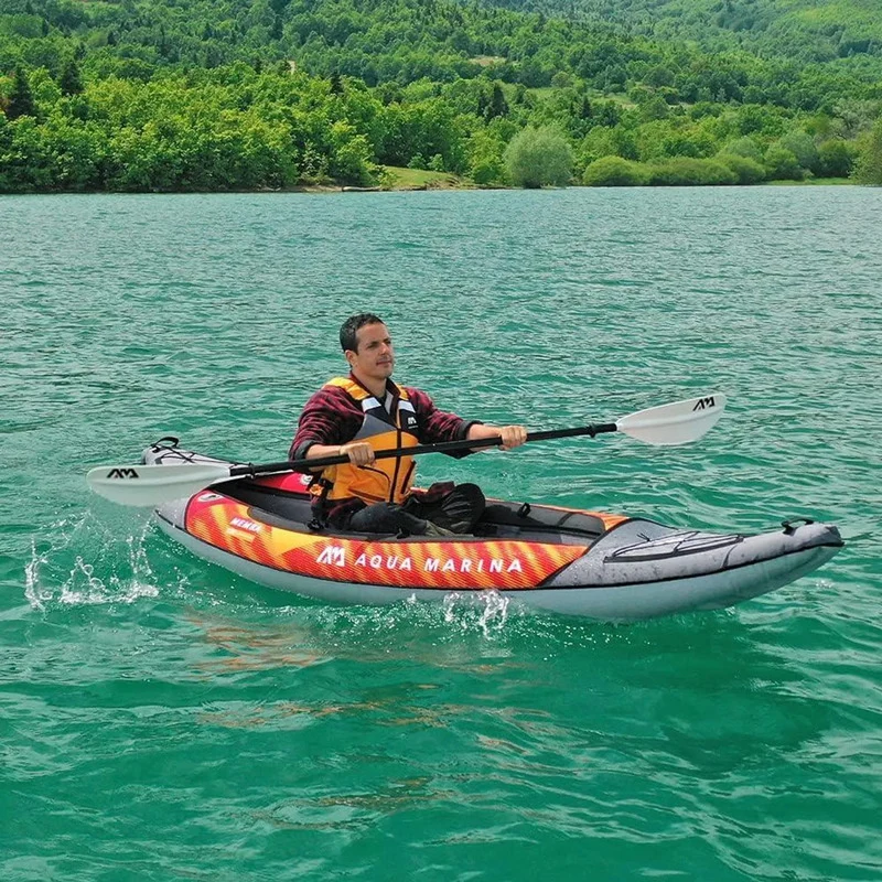 B-Ware Aqua Marina Kajak Memba 330 Tourenkajak Boot 1er Set Paddel Zubehör orange