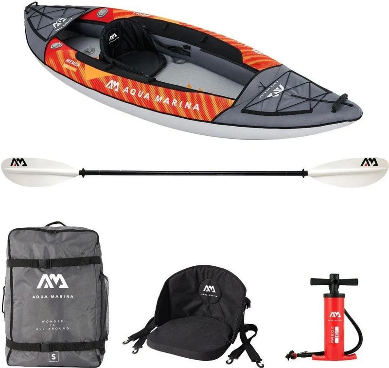 B-Ware Aqua Marina Kajak Memba 330 Tourenkajak Boot 1er Set Paddel Zubehör orange