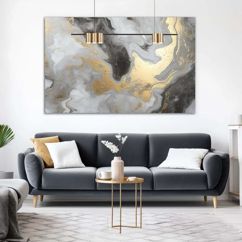 B-Ware Eco Light Hängelampe Genesis Hängeleuchte Alu Schwarz/Gold 5 X Gu10 Länge 100 Cm