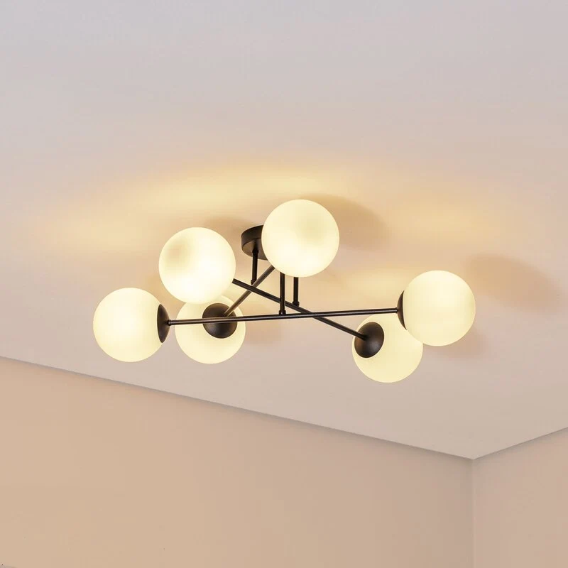 B-Ware Euluna Deckenleuchte Glassy Schwarz/Opal Deckenlampe Lampe Licht Leuchte Spot142
