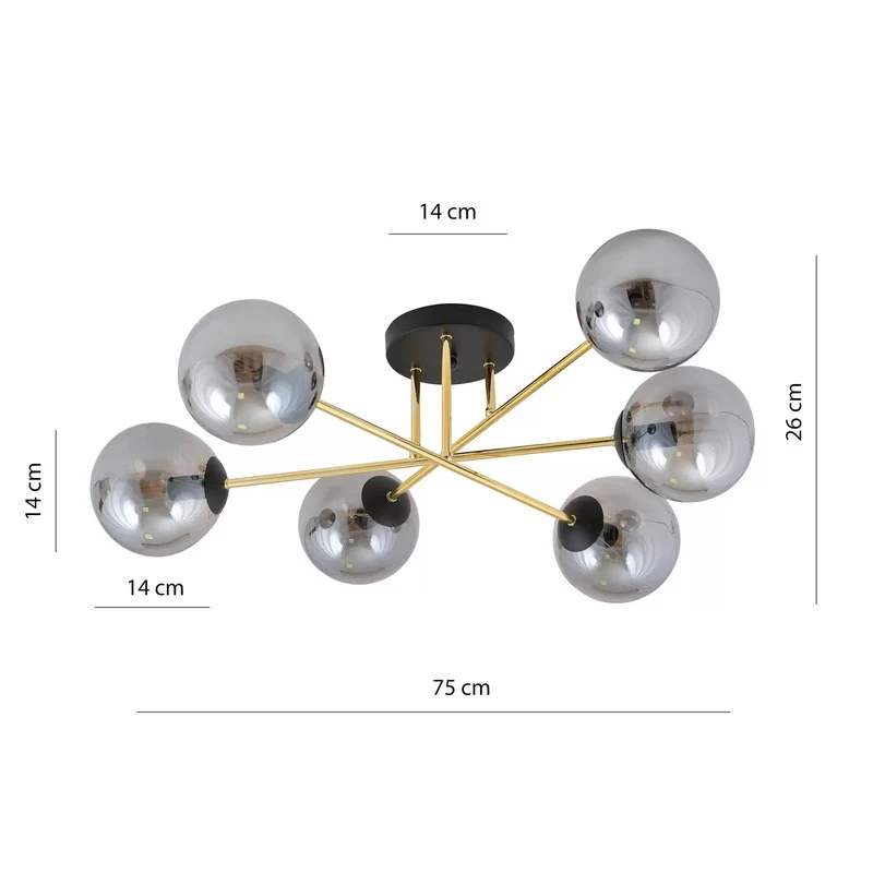 B-Ware Euluna Deckenleuchte Glassy Schwarz/Opal Deckenlampe Lampe Licht Leuchte Spot142