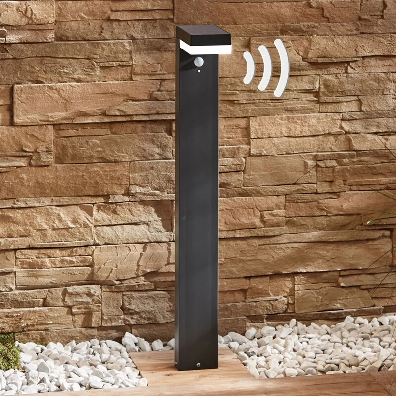 B-Ware Lindby Pollerleuchte Pollerlampe Led Solar Sensor Chioma Anthrazit Aussenleuc996