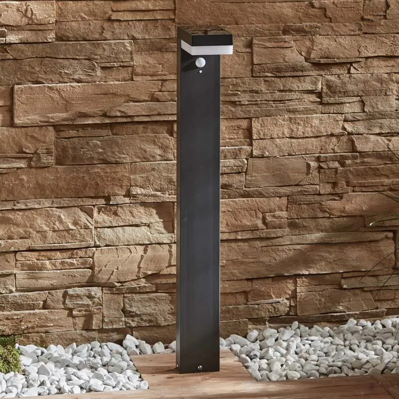 B-Ware Lindby Pollerleuchte Pollerlampe Led Solar Sensor Chioma Anthrazit Aussenleuc996