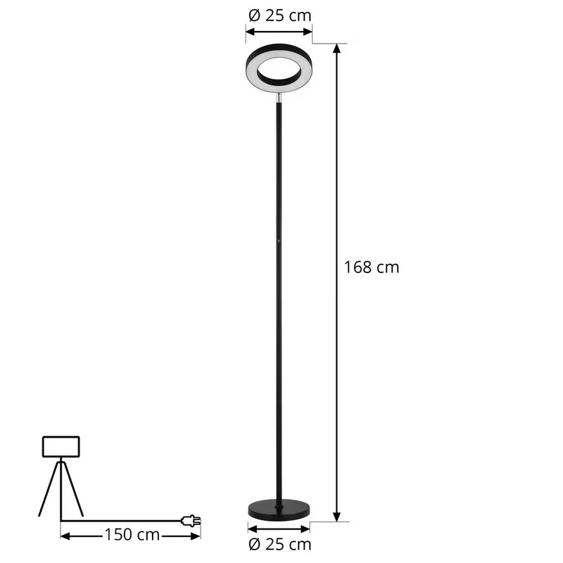 B-Ware Lindby Stehleuchte Cilian Led Metall Schwarz Rgbw Tuya Smart App Touchdimmer262