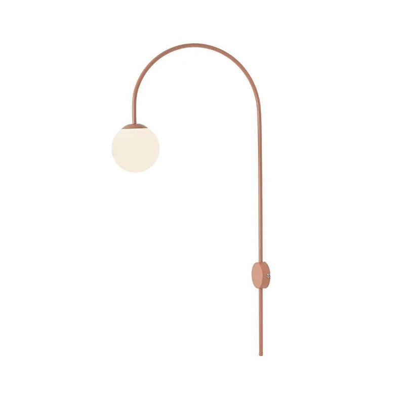 B-Ware Wandleuchte Una, Metall Glas Korallenrot Wandlampe Lampe Leuchte Spot Licht896