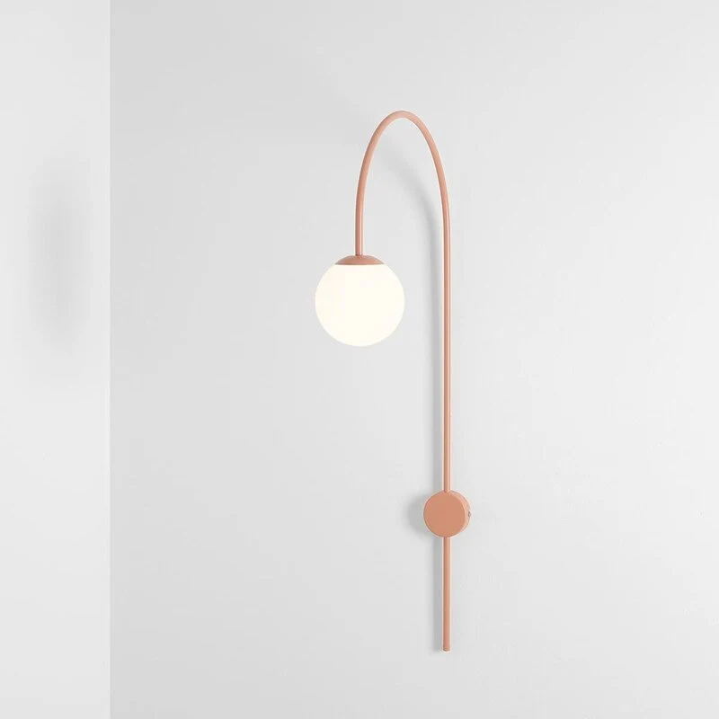 B-Ware Wandleuchte Una, Metall Glas Korallenrot Wandlampe Lampe Leuchte Spot Licht896