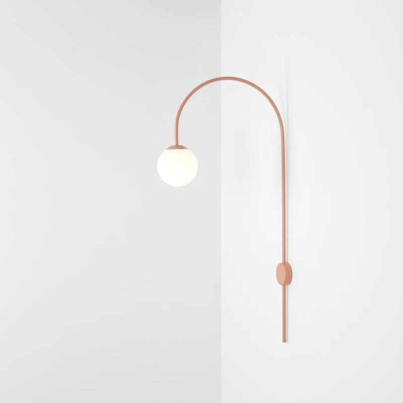 B-Ware Wandleuchte Una, Metall Glas Korallenrot Wandlampe Lampe Leuchte Spot Licht896