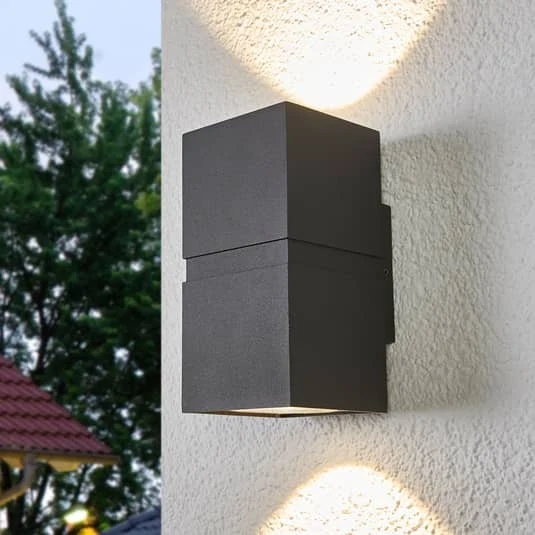 B-Ware Lucande Dunkelgraue Led Außen Wandleuchte Außenwandleuchte Wandleuchte Gabriel823