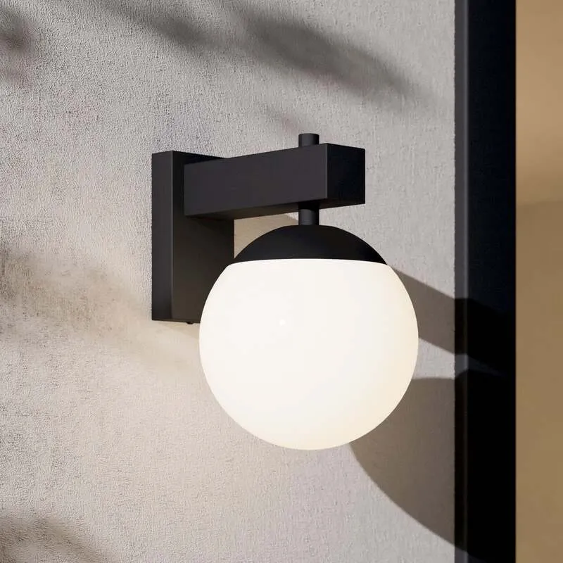 B-Ware Eglo Außenwandleuchte Bufalata Wandlampe Außenlampe Lampe Schwarz Glas Opalweiß