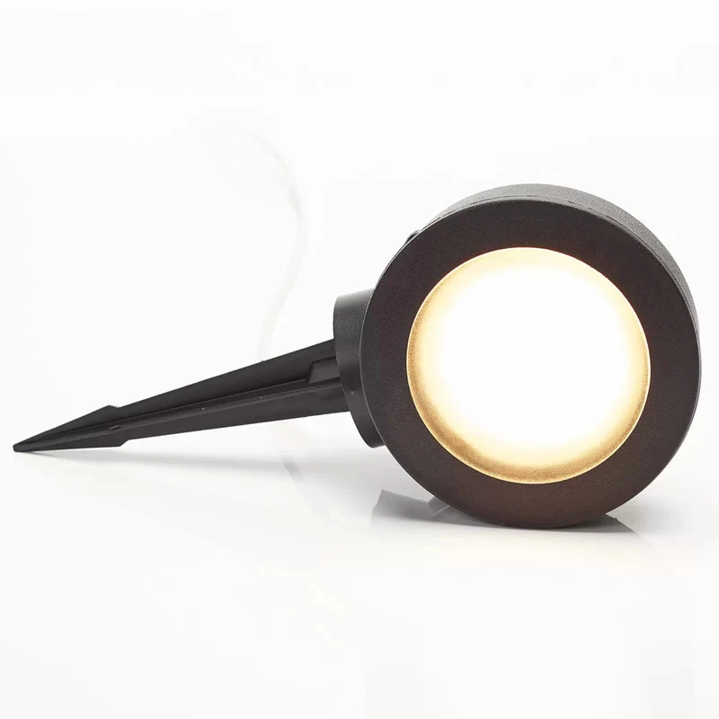 B-Ware Fumagalli Spießstrahler Tommy Sockelleuchte Lampe Rund Schwarz 1 Flammig 10 W Cct