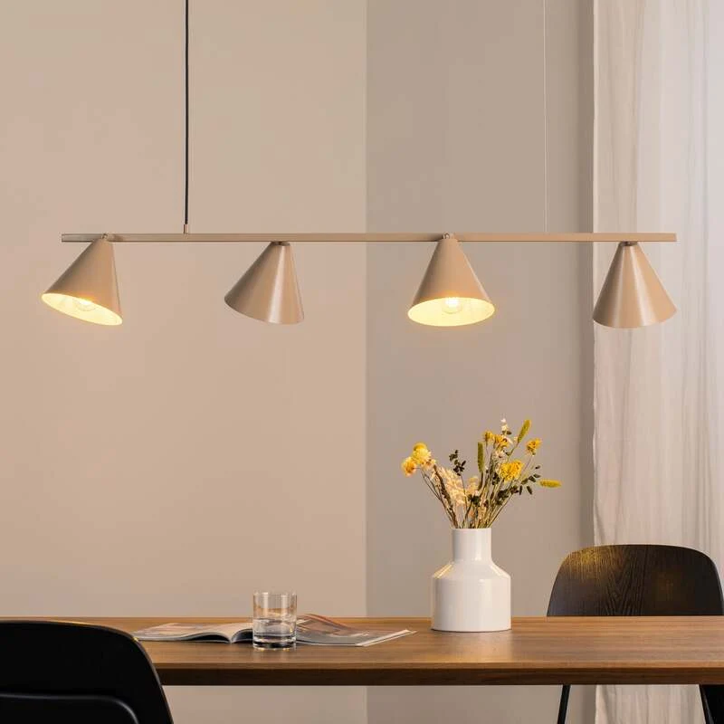 B-Ware Aldex Hängeleuchte Pendelleuchte Lampe Beige Metall Kegel 4 Flammig E27